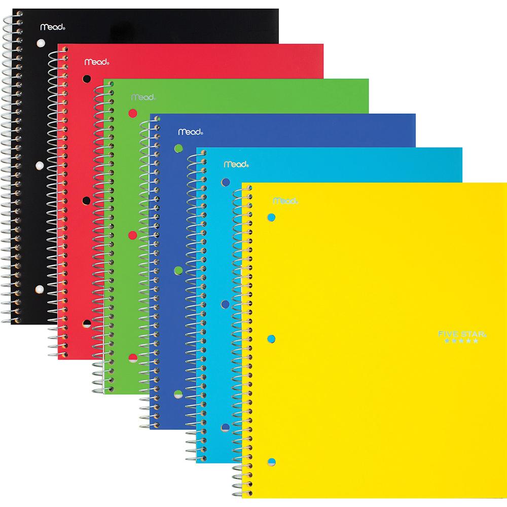 Mead 1-subject Graph Ruled Notebook - Letter-size - 100 Sheets - Wire Bound - Quad Ruled - Letter - 8 1/2" x 11" - White Paper - Plastic Cover - Perforated, Pocket Divider, Punched, Subject - 1 Each. Picture 1