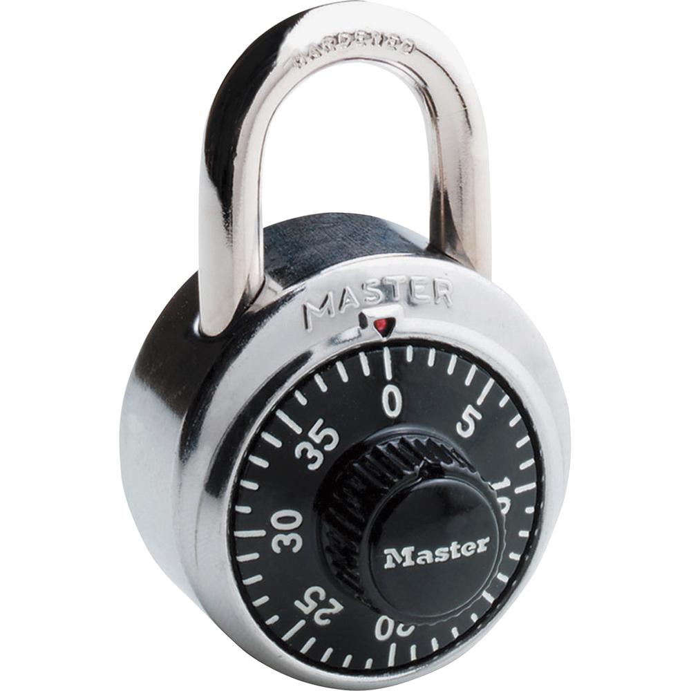 Master Lock Combination Lock - 3 Digit - 0.28" Shackle Diameter - Cut Resistant, Rust Resistant - Steel - 1 Each. Picture 1