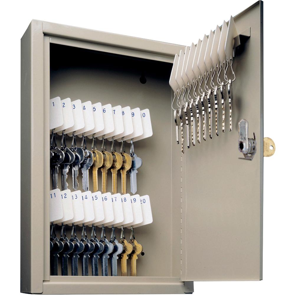 Steelmaster Key Cabinet - 30-Key Capacity - 8" x 2.6" x 12.1" - Security Lock - Recycled. The main picture.