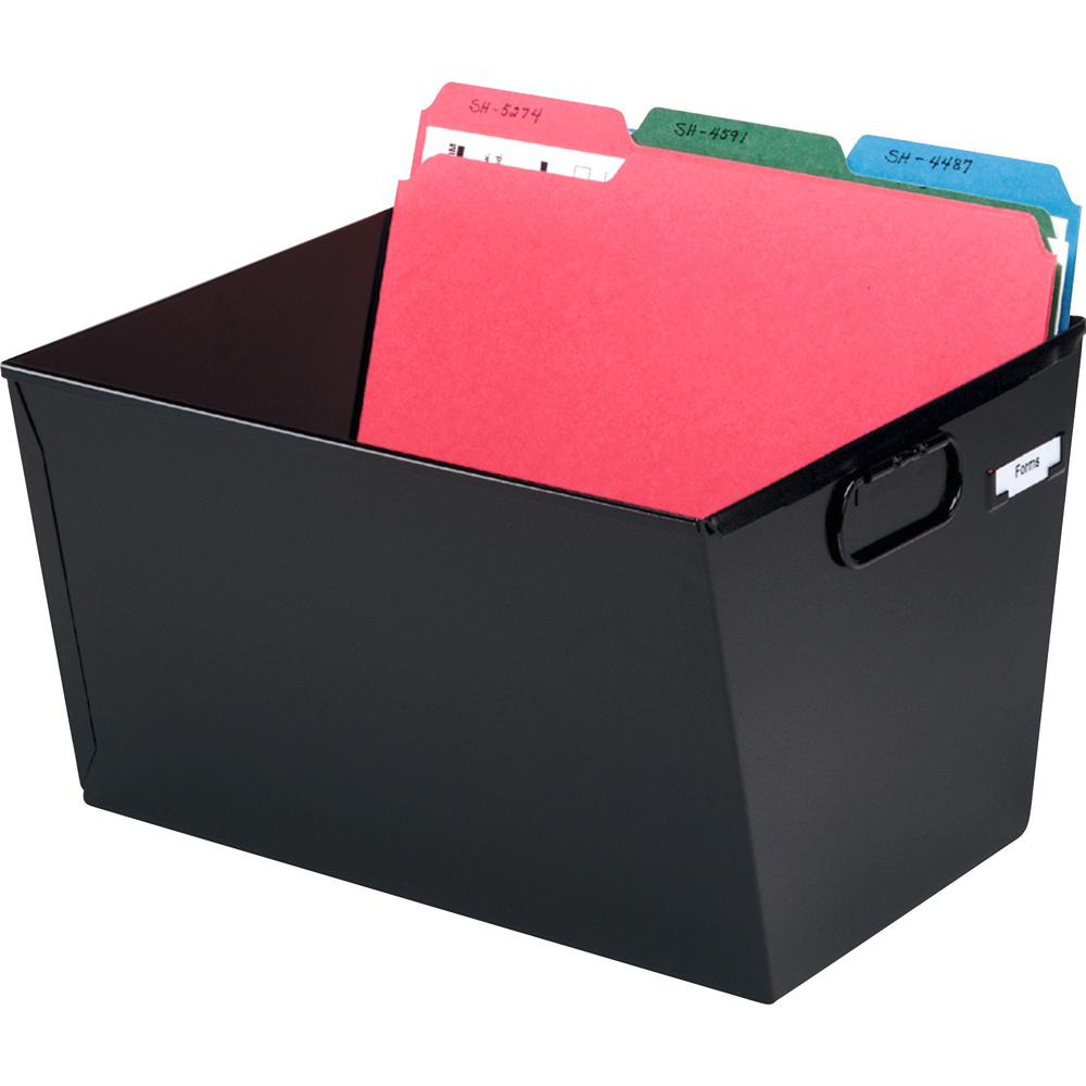 MMF Posting Tubs - External Dimensions: 12.1" Width x 11.4" Depth x 7"Height - Media Size Supported: Letter - Heavy Duty - Steel - Black - For File - Recycled - 1 Each. The main picture.