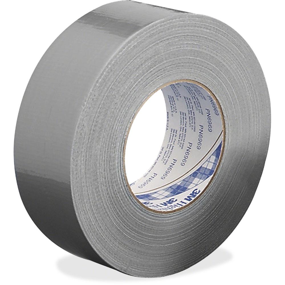 3M Polyethylene Coated Duct Tape - 60 yd Length x 1.88" Width - 8.6 mil Thickness - 3" Core - Rubber - 8.60 mil - Polyethylene Coated Cloth Backing - 1 / Roll - Silver. The main picture.