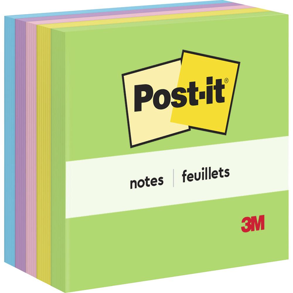 Post-it&reg; Notes - Floral Fantasy Color Collection - 500 - 3" x 3" - Square - 100 Sheets per Pad - Unruled - Limeade, Blue Paradise, Citron, Positively Pink, Iris Infusion - Paper - Self-adhesive, R. Picture 1