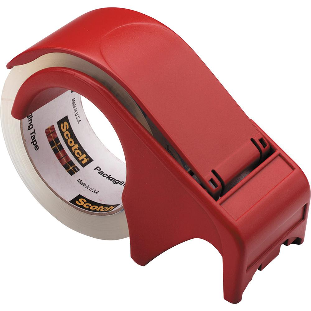 Scotch Packaging Tape Hand Dispenser - Holds Total 1 Tape(s) - 3" Core - Refillable - Red - 1 Each. Picture 1