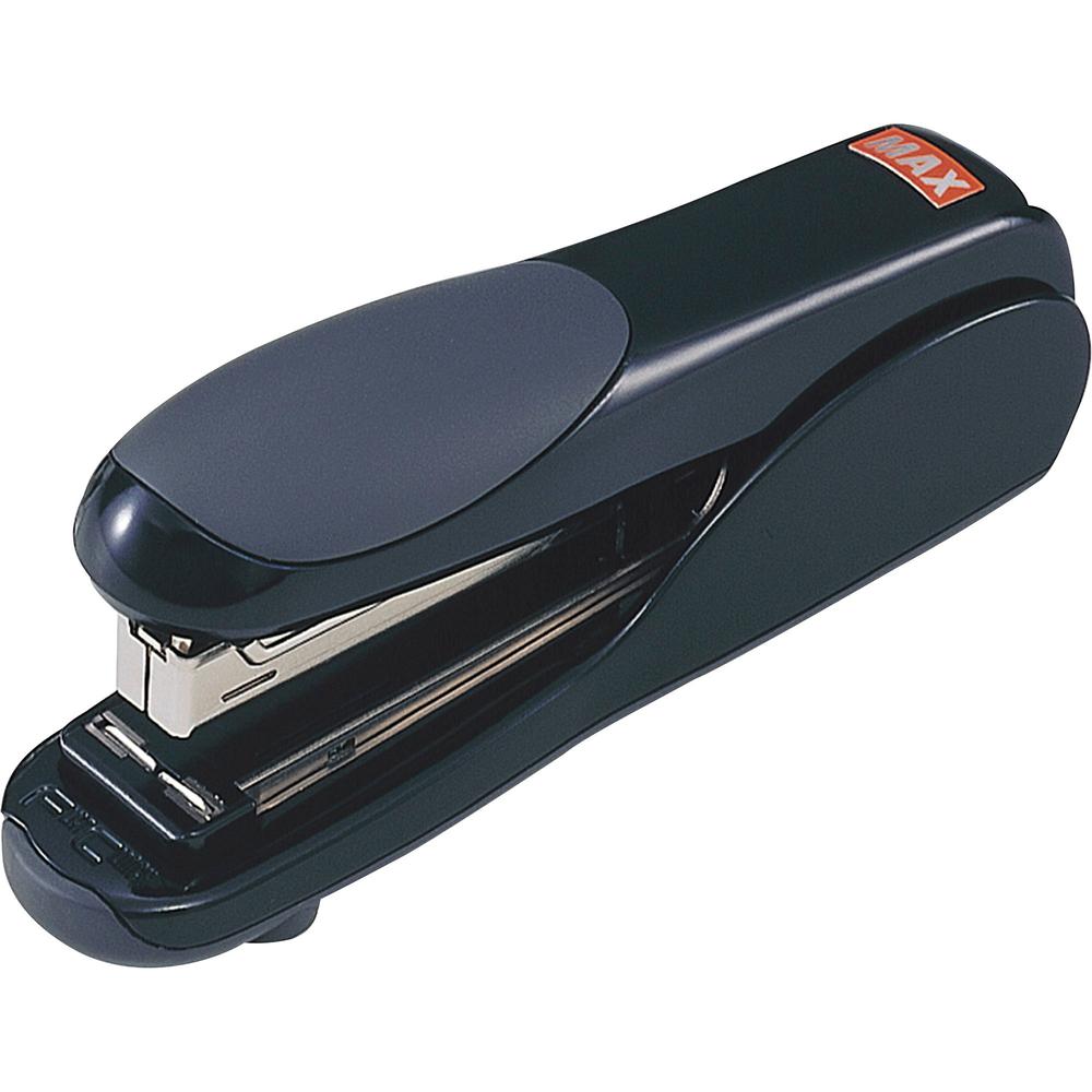 MAX Flat Clinch Full-strip Stapler - 30 of 20lb Paper Sheets Capacity - 210 Staple Capacity - Full Strip - 1/4" Staple Size - 1 Each - Black. Picture 1