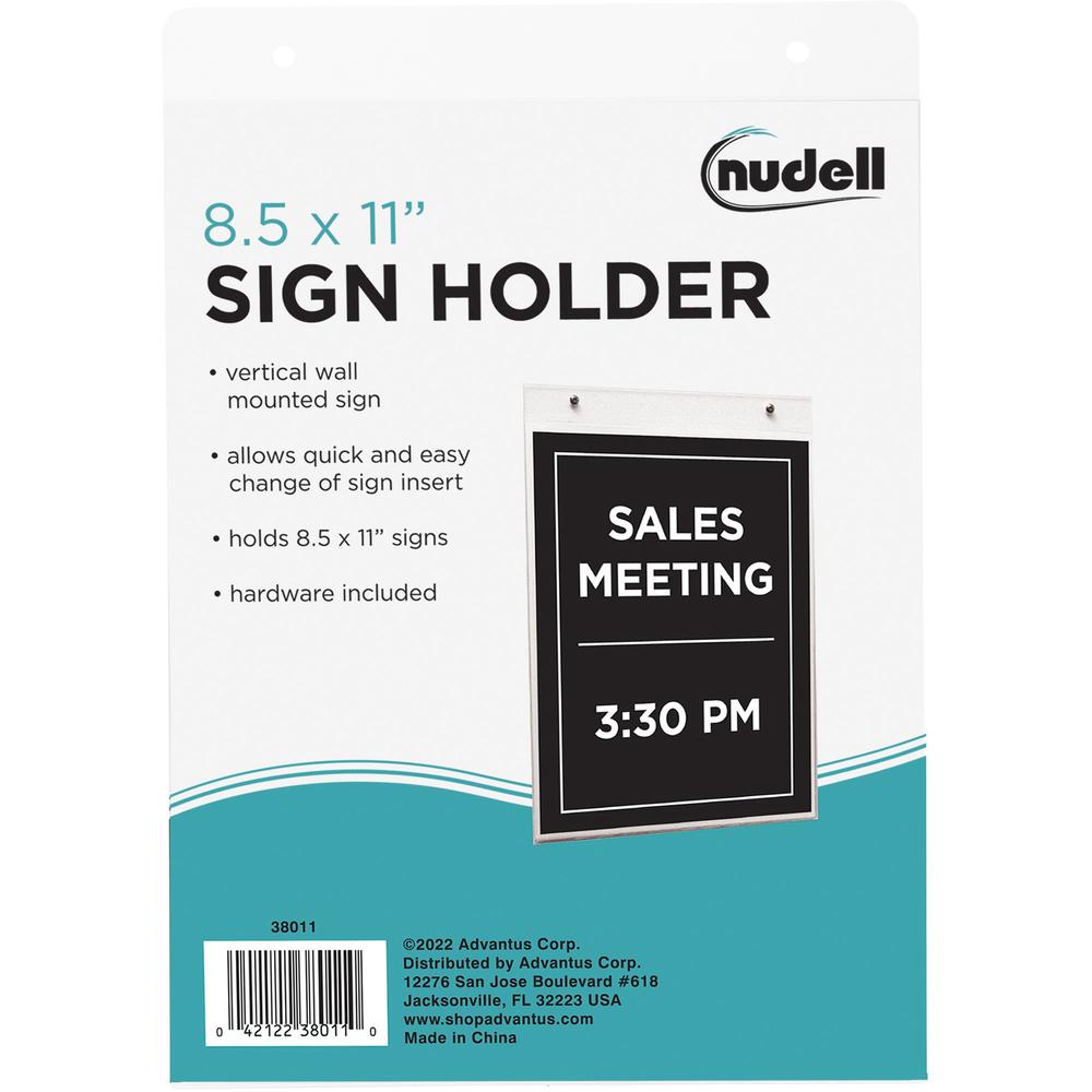 Golite nu-dell Sign Holder - Support 8.50" x 11" Media - Vertical - Plastic - 1 Each - Clear. Picture 1