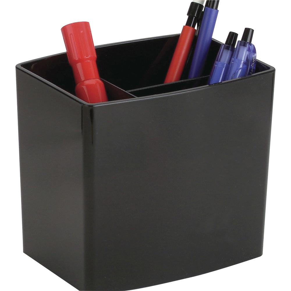 Officemate 2200 Series Large Pencil Cup - 4.5" x 5" x 3.8" x - Plastic - 1 Each - Black. Picture 1