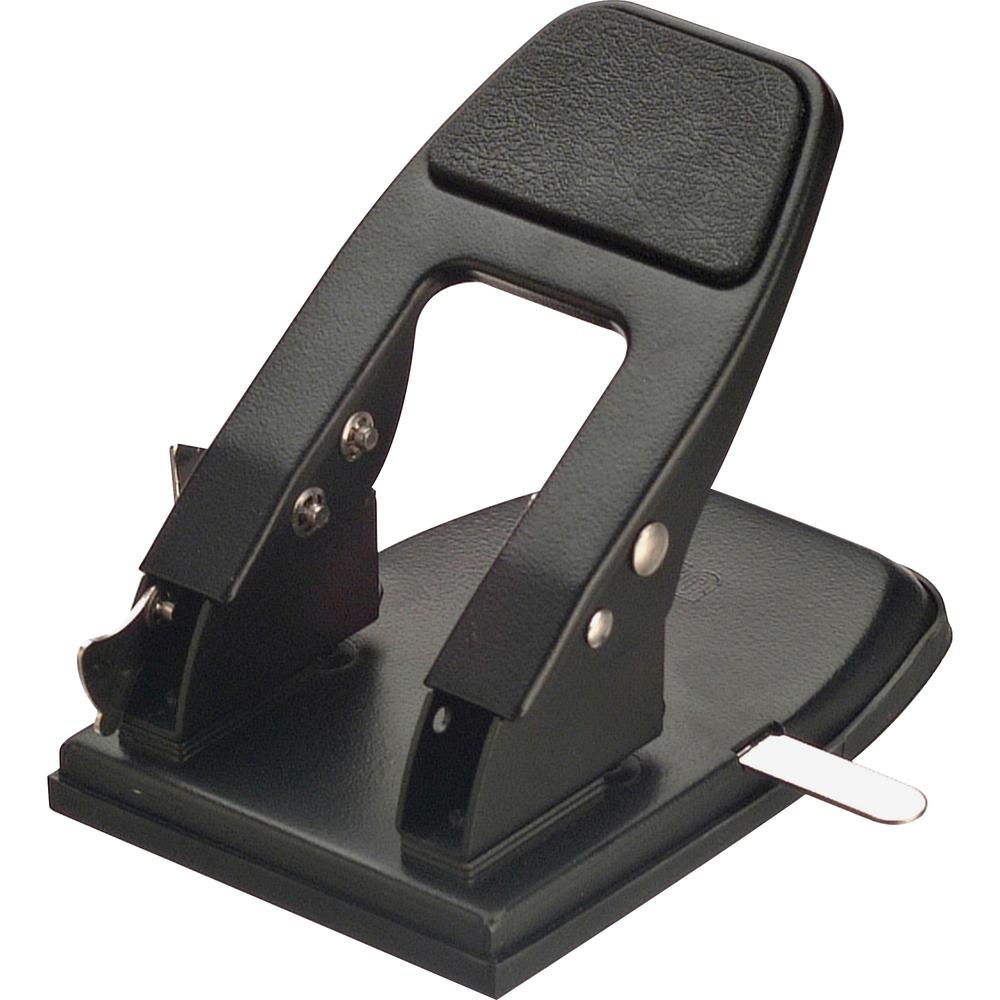 Officemate Heavy-Duty 2-Hole Punch - 2 Punch Head(s) - 50 Sheet of 20lb Paper - 1/4" Punch Size - Steel - Black. Picture 1