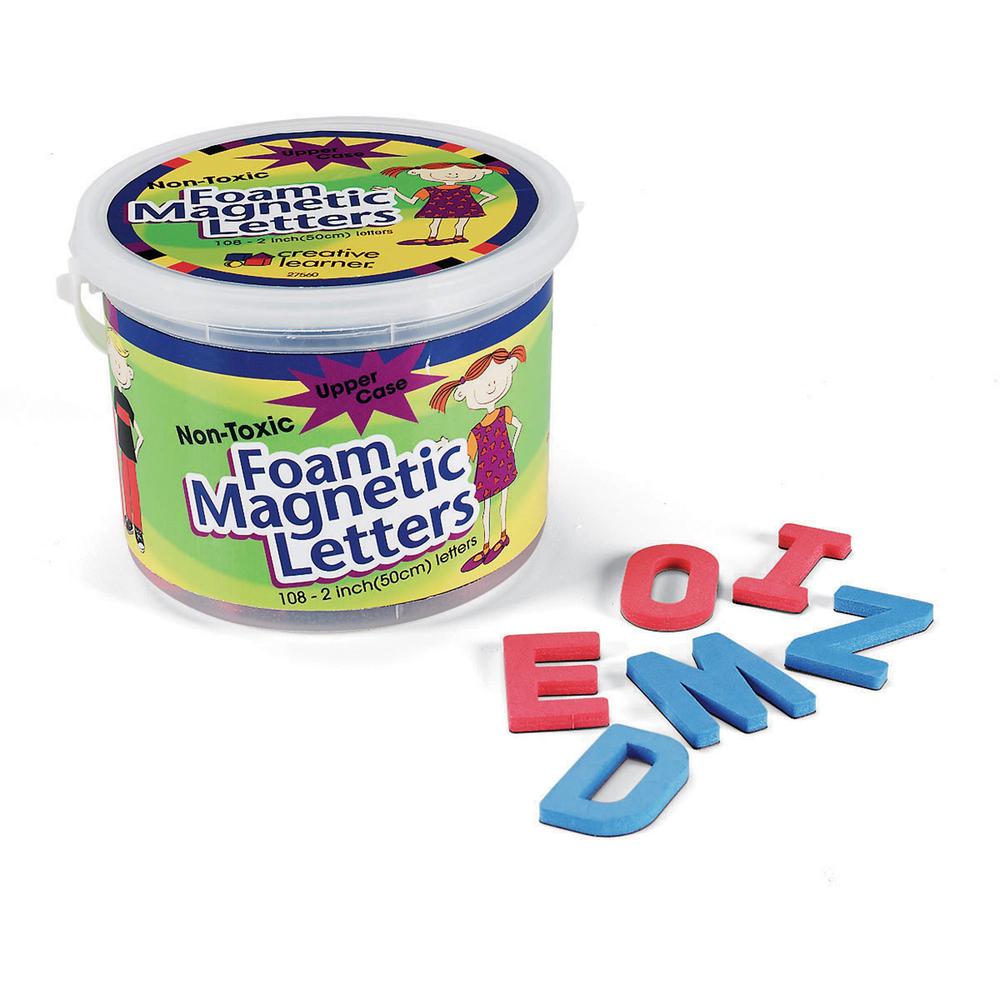 Pacon Foam Magnetic Letters - Uppercase Letters Shape - Magnetic - Non-toxic - Assorted - Foam - 108 / Set. Picture 1