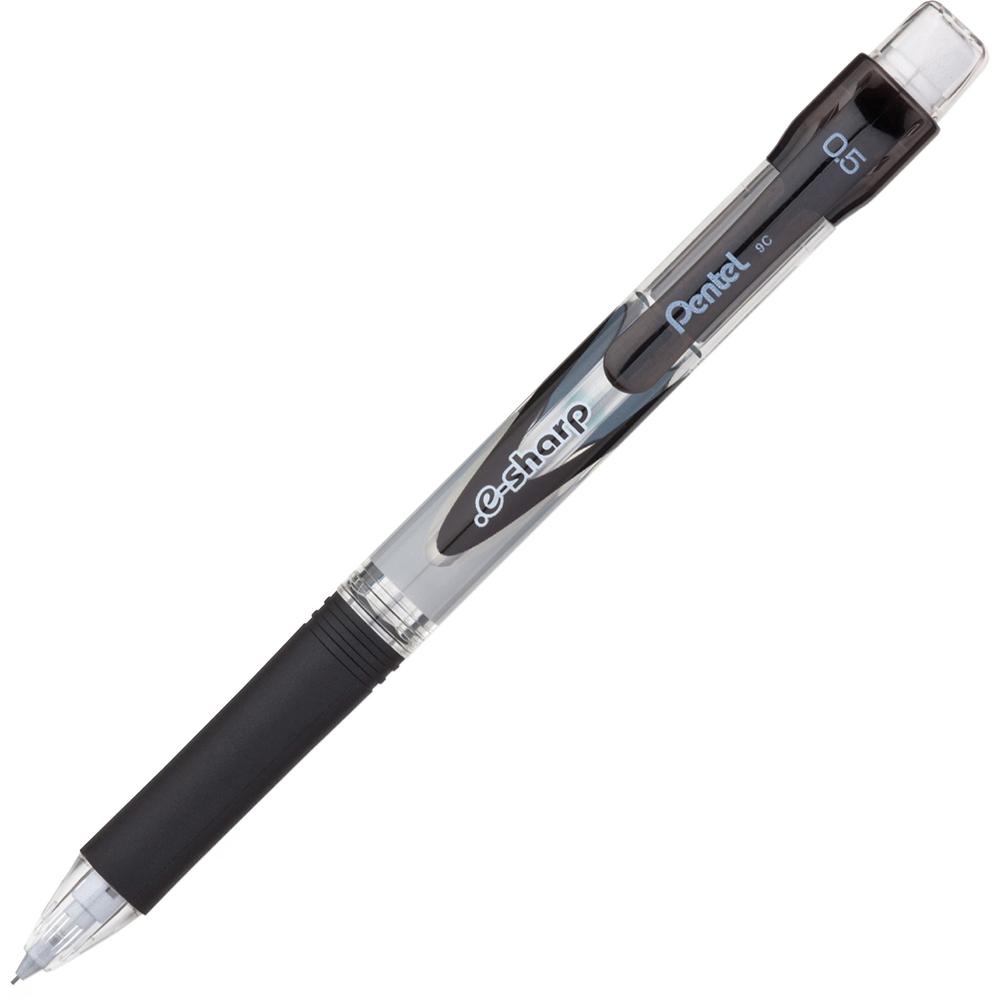Pentel E-Sharp Mechanical Pencils - #2 Lead - 0.5 mm Lead Diameter - Refillable - Black Barrel - 1 Dozen. Picture 1