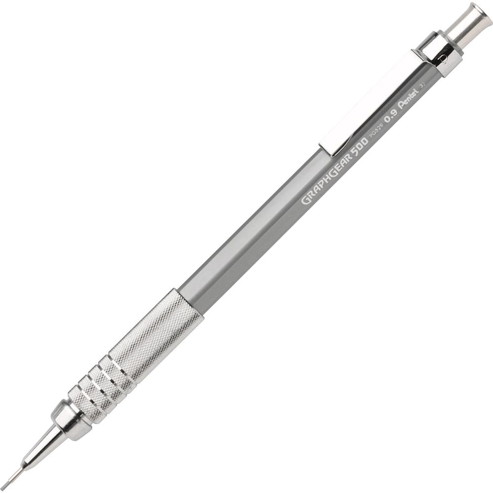 Pentel GraphGear 500 Mechanical Drafting Pencil - HB Lead - 0.9 mm Lead Diameter - Refillable - Gray Barrel - 1 Each. Picture 1
