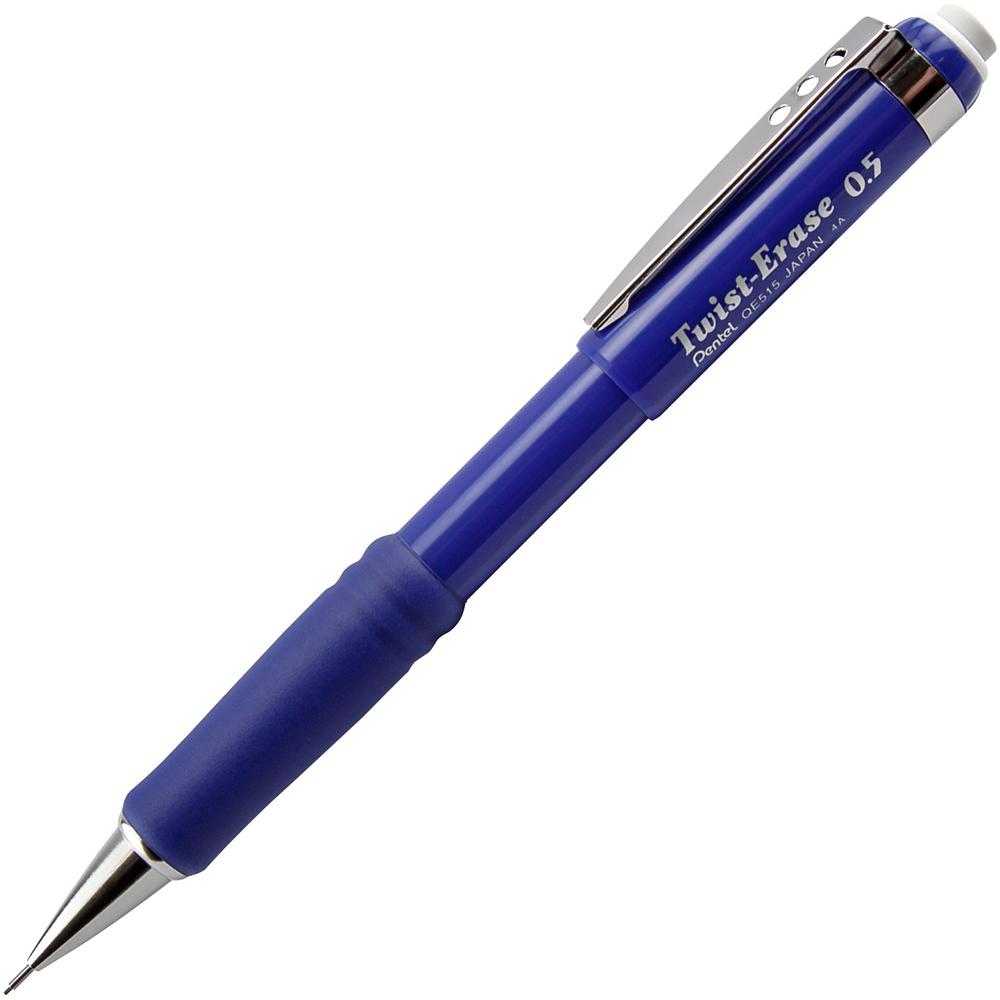 Pentel Twist-Erase III Mechanical Pencil - HB Lead - 0.5 mm Lead Diameter - Refillable - Blue Barrel - 1 Each. The main picture.