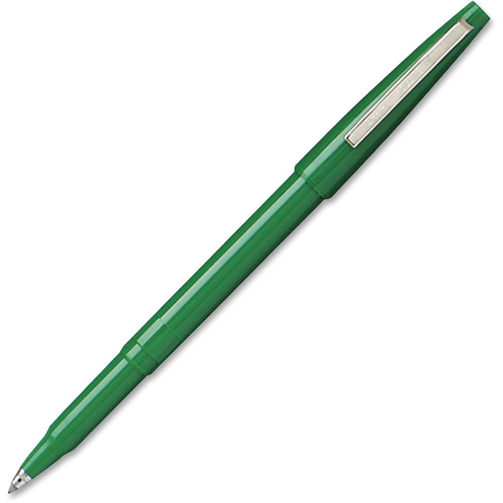 Pentel Rolling Writer Pens - Medium Pen Point - 0.8 mm Pen Point Size - Green - Green Plastic Barrel - 1 Dozen. Picture 1