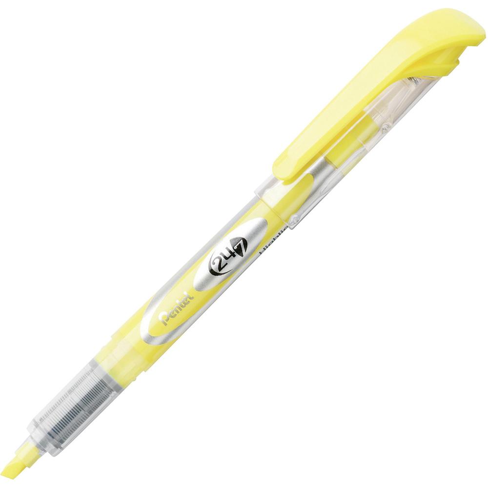 Pentel 24/7 Highlighter - Chisel Marker Point Style - Yellow - 1 Dozen. Picture 1