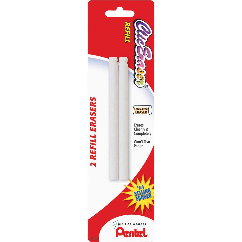 Pentel Clic Eraser Refills - White - 2 / Pack - Non-abrasive. Picture 1