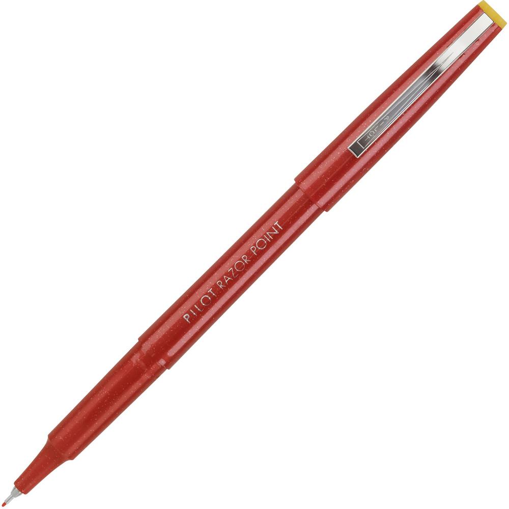 Pilot Razor Point Marker Pens - Extra Fine Pen Point - 0.3 mm Pen Point Size - Red - Red Plastic Barrel - Metal Tip - 1 Dozen. The main picture.
