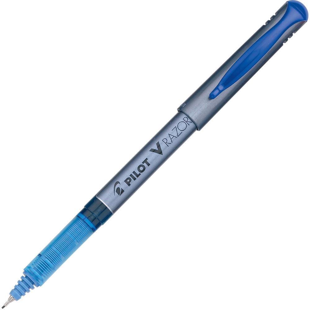 Pilot V Razor Point Marker Pens - Extra Fine Pen Point - 0.5 mm Pen Point Size - Blue - Clear Plastic Barrel - 1 Dozen. Picture 1