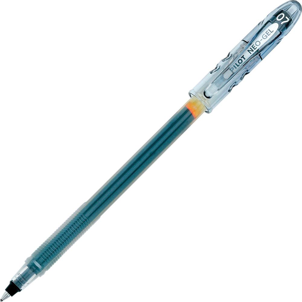 Pilot Neo-Gel Rollerball Pens - Fine Pen Point - 0.7 mm Pen Point Size - Black Gel-based Ink - Translucent Barrel - 1 Dozen. Picture 1