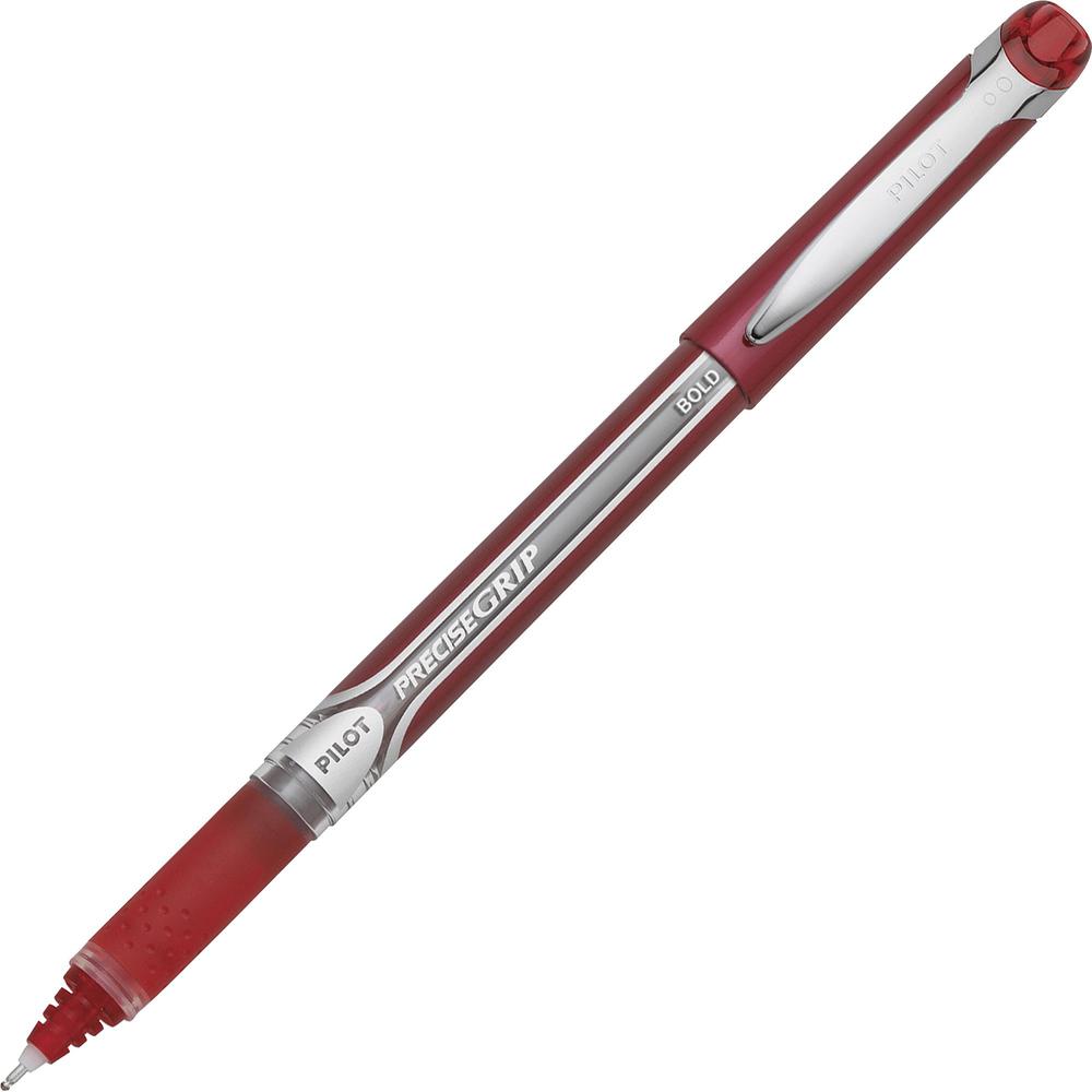 Pilot Precise Grip Bold Capped Rolling Ball Pens - Bold Pen Point - 1 mm Pen Point Size - Red - Red Barrel - 1 Dozen. Picture 1