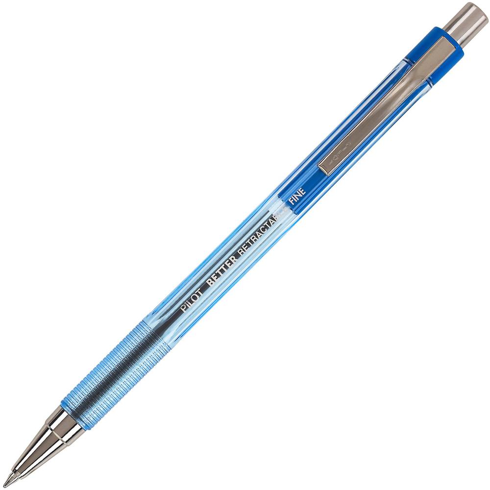 Pilot Better Retractable Ballpoint Pens - 0.7 mm Pen Point Size - Refillable - Retractable - Blue - Translucent Barrel - 1 Dozen. Picture 1