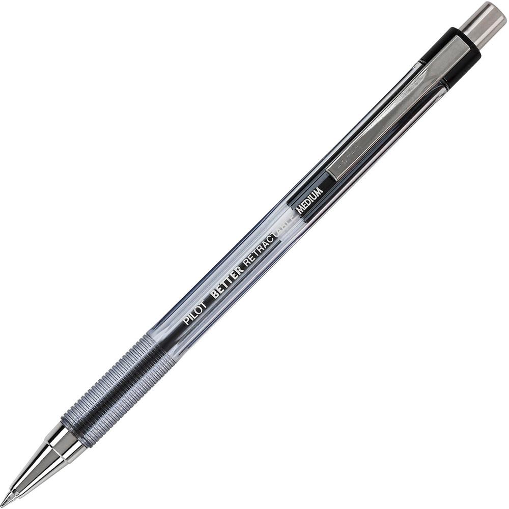 Pilot Better Retractable Ballpoint Pens - 1 mm Pen Point Size - Refillable - Retractable - Black - Translucent Barrel - 1 Dozen. Picture 1