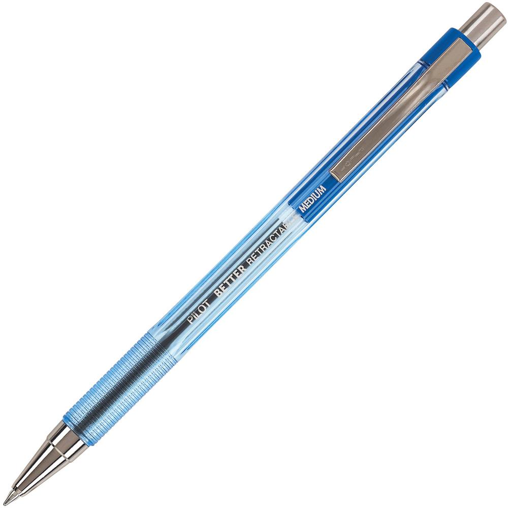 Pilot Better Retractable Ballpoint Pens - 1 mm Pen Point Size - Refillable - Retractable - Blue - Translucent Barrel - 1 Dozen. Picture 1