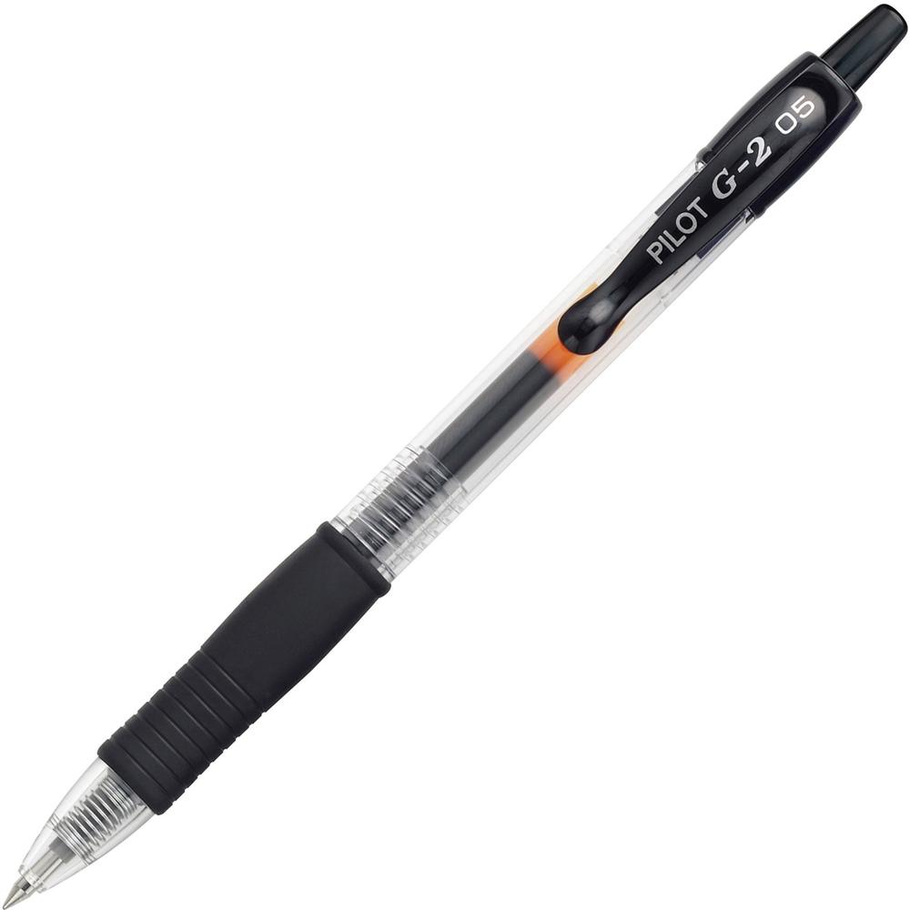 Pilot G2 Gel Ink Rolling Ball Pen - Extra Fine Pen Point - 0.5 mm Pen Point Size - Refillable - Retractable - Black Gel-based Ink - Translucent Barrel - 1 Dozen. Picture 1