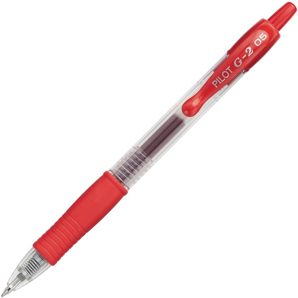 Pilot G2 Gel Ink Rolling Ball Pen - Extra Fine Pen Point - 0.5 mm Pen Point Size - Refillable - Retractable - Red Gel-based Ink - 1 Dozen. Picture 1