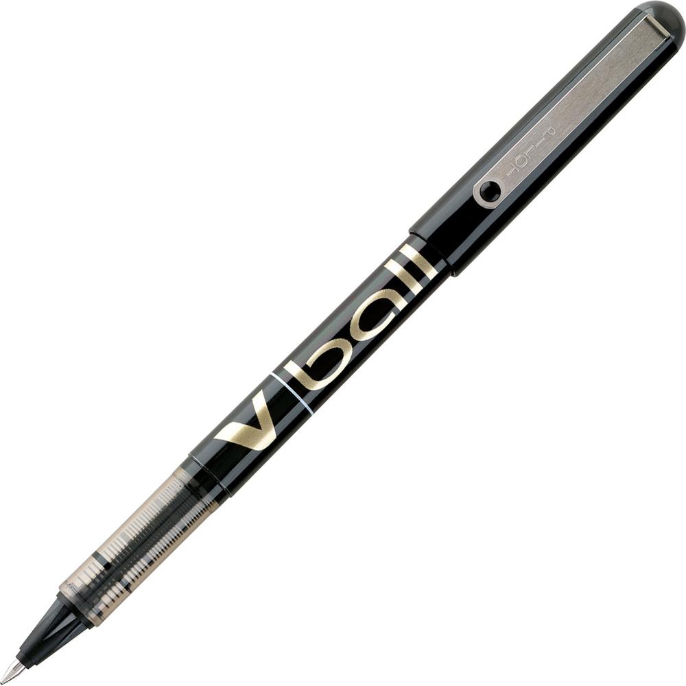 Pilot Vball Liquid Ink Pens - Fine Pen Point - 0.7 mm Pen Point Size - Black - Black Barrel - 12 / Dozen. The main picture.