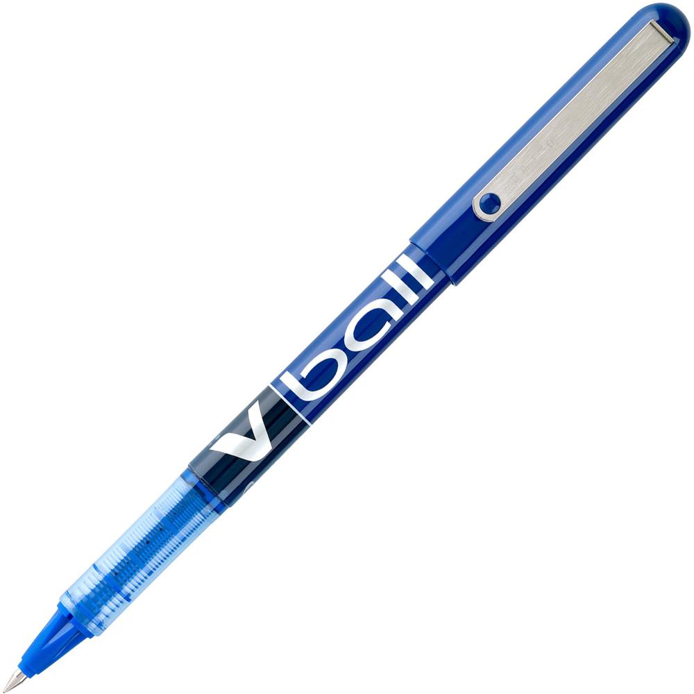 Pilot Vball Liquid Ink Pens - Fine Pen Point - 0.5 mm Pen Point Size - Blue - Blue Barrel - 1 Dozen. Picture 1