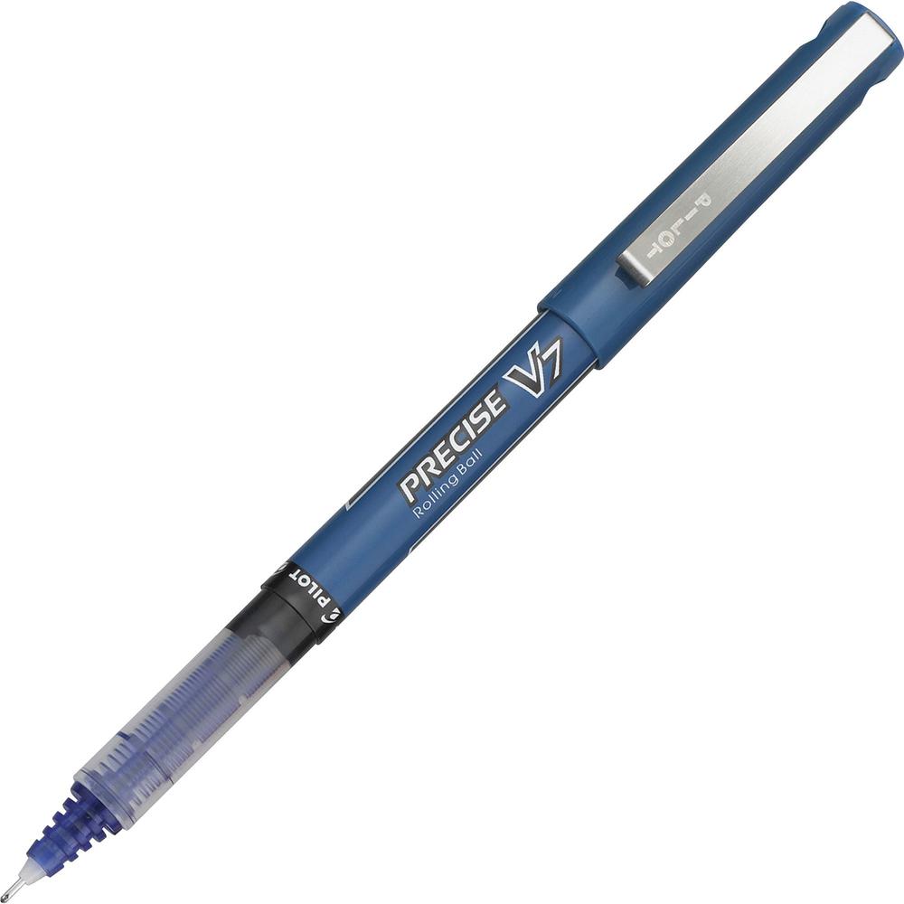 Pilot Precise V7 Fine Premium Capped Rolling Ball Pens - Fine Pen Point - 0.7 mm Pen Point Size - Blue - Blue Plastic Barrel - 1 Dozen. Picture 1