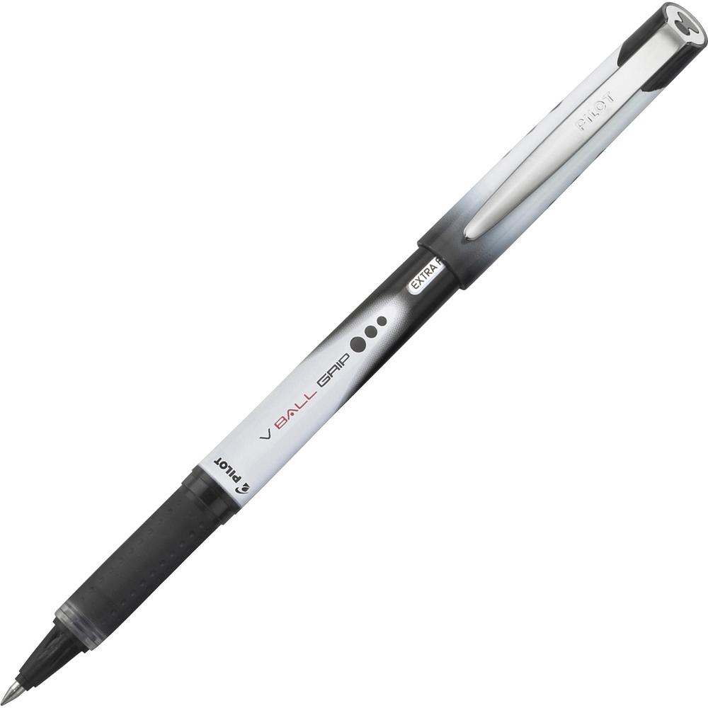 Pilot Vball Grip Liquid Ink Rollerball Pens - Fine Pen Point - 0.5 mm Pen Point Size - Black - Metal Barrel - 1 Dozen. Picture 1