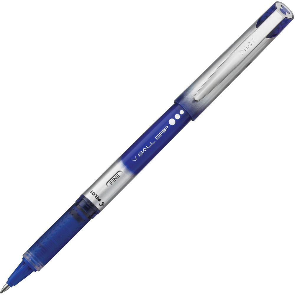 Pilot Vball Grip Liquid Ink Rollerball Pens - Fine Pen Point - 0.7 mm Pen Point Size - Blue - 1 Dozen. Picture 1
