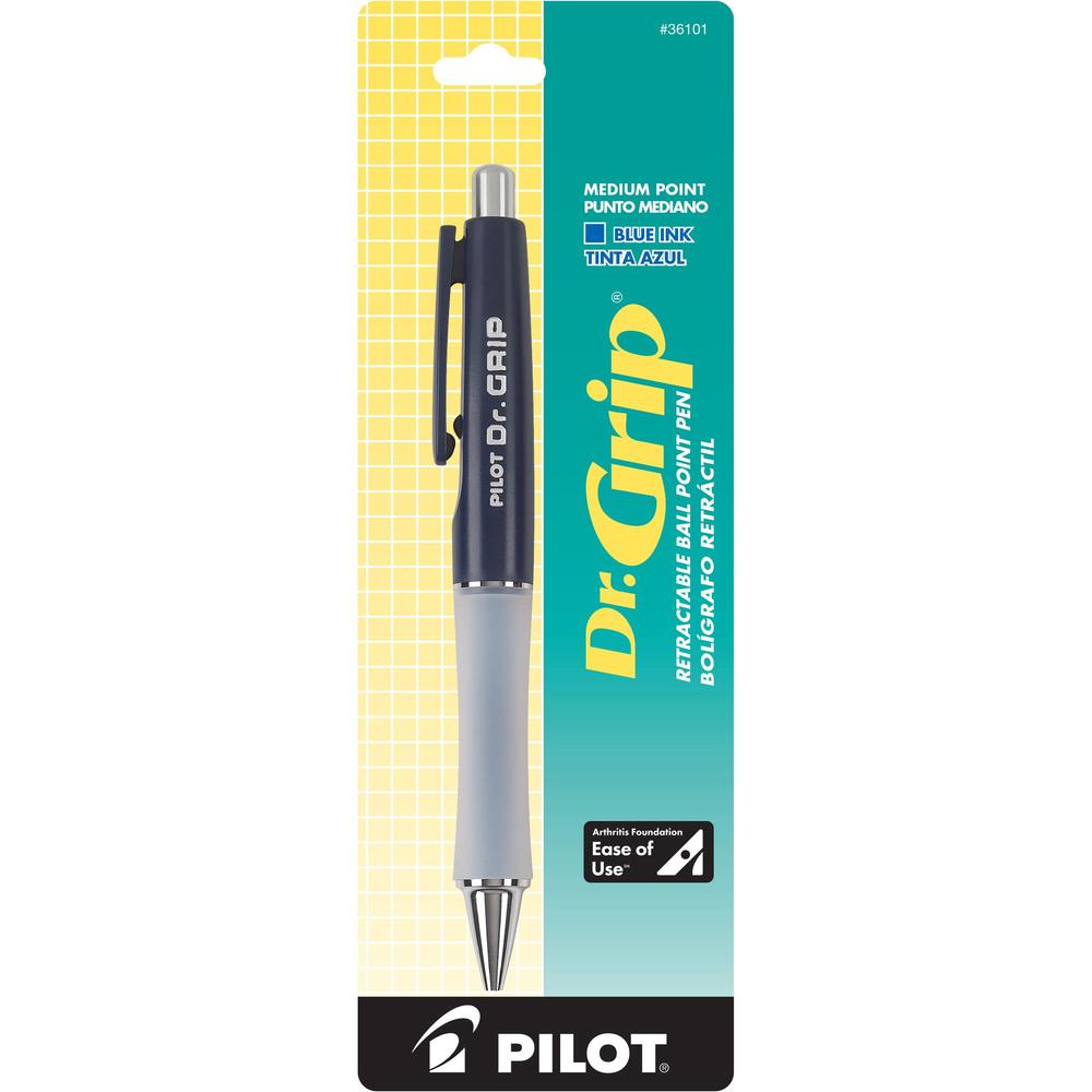 Pilot Dr. Grip Retractable Ballpoint Pens - Medium Pen Point - 1 mm Pen Point Size - Refillable - Retractable - Blue - Blue Barrel - 1 Each. Picture 1