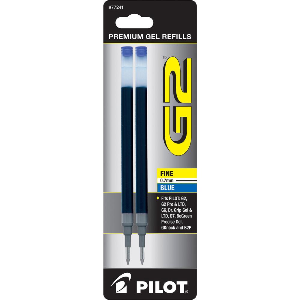 Pilot G2 Premium Gel Ink Pen Refills - 0.70 mm, Fine Point - Blue Ink - Smear Proof - 2 / Pack. Picture 1
