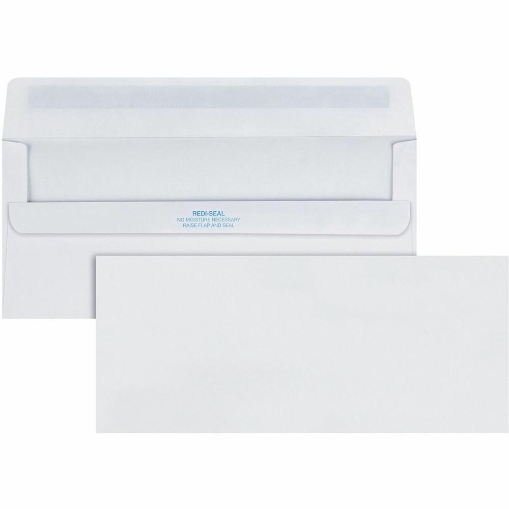 Quality Park No. 10 Business Envelopes with Self Seal Closure - Business - #10 - 4 1/8" Width x 9 1/2" Length - 24 lb - Self-sealing - 500 / Box - White. Picture 1