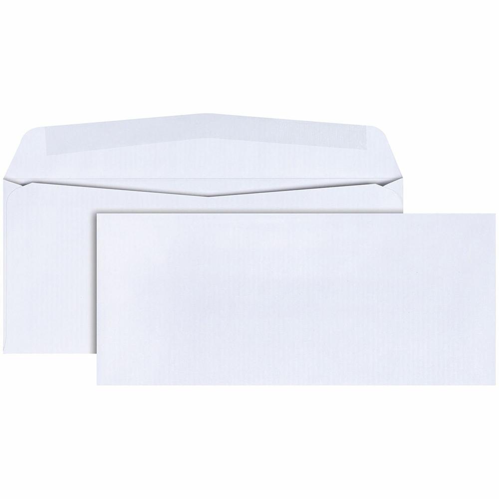 Quality Park No. 10 Embossed Business Envelopes - Business - #10 - 4 1/8" Width x 9 1/2" Length - 24 lb - Gummed - Wove - 500 / Box - White. Picture 1