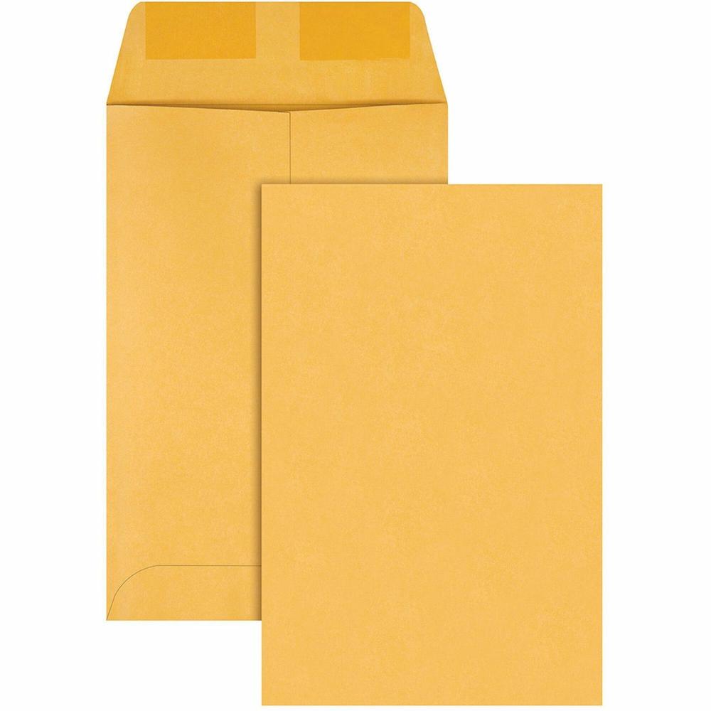 Quality Park 6-1/2 x 9-1/2 Catalog Envelopes with Gummed Flap - Catalog - #1 3/4 - 6 1/2" Width x 9 1/2" Length - 28 lb - Gummed - Kraft - 500 / Box - Brown. Picture 1
