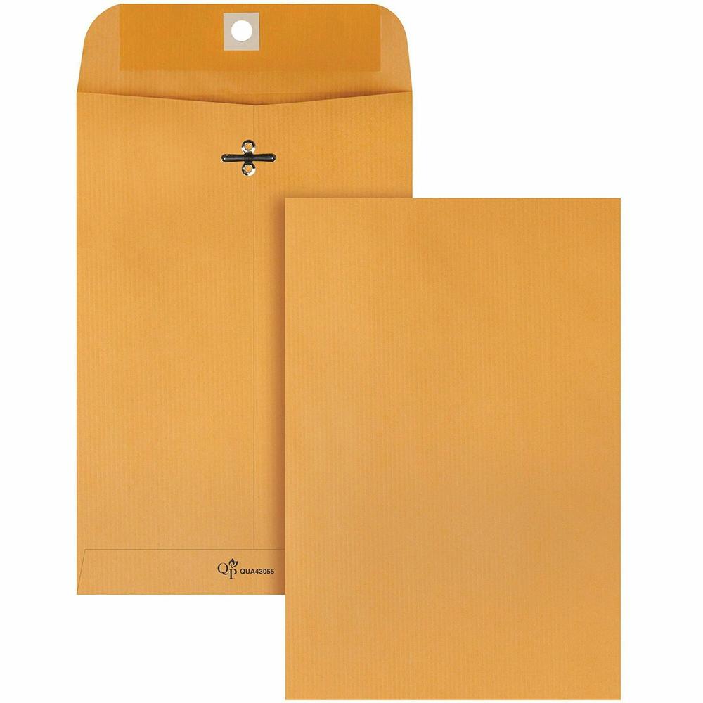 Quality Park 6 x 9 Park Ridge Clasp Envelopes with Deeply Gummed Flaps - Clasp - #55 - 6" Width x 9" Length - 24 lb - Gummed - Kraft - 100 / Box - Kraft. Picture 1