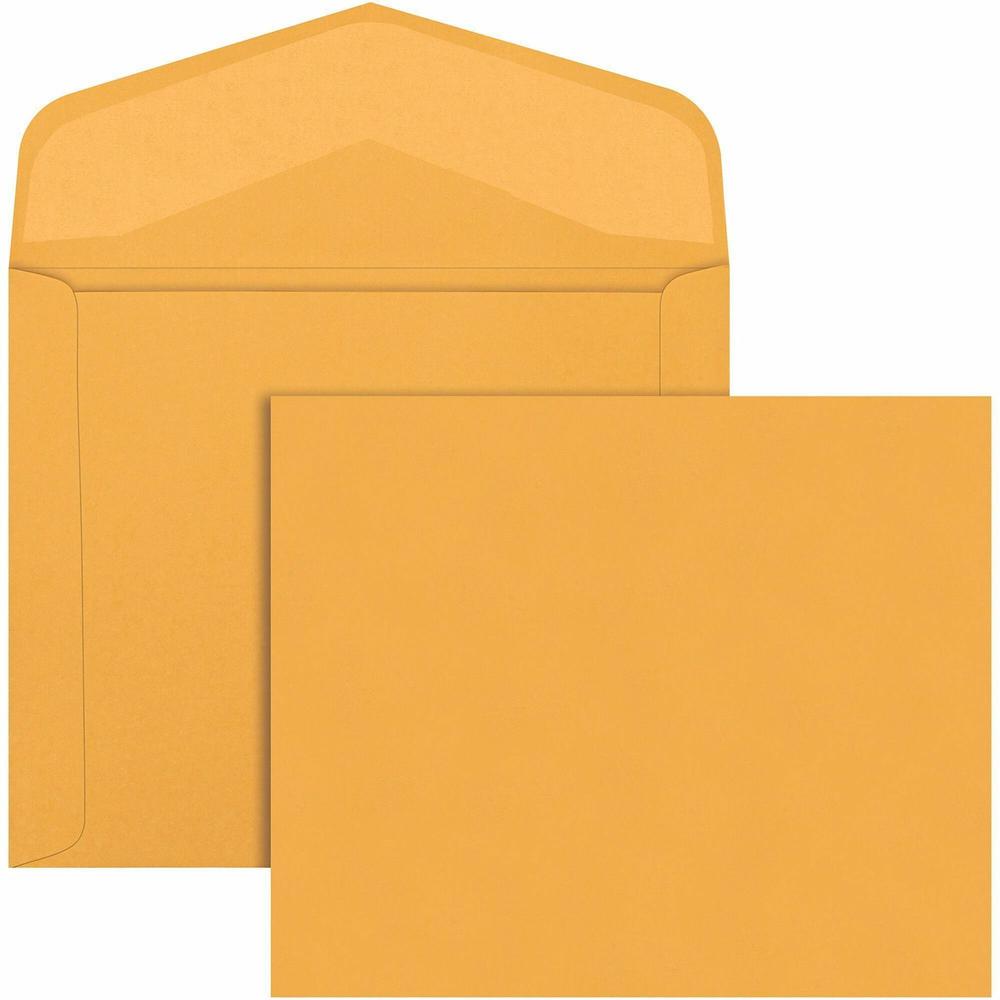 Quality Park Extra Heavyweight Document Envelopes - Catalog - 10" Width x 12" Length - 40 lb - Gummed - Kraft - 100 / Box - Kraft. Picture 1