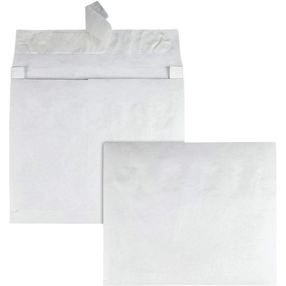 Quality Park Tyvek Heavyweight Expansion Envelopes - Expansion - 10" Width x 13" Length - 2" Gusset - 18 lb - Self-sealing - Tyvek - 100 / Carton - White. The main picture.