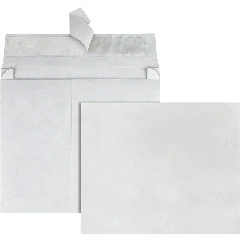Survivor&reg; 10 x 15 x 2 DuPont Tyvek Expansion Envelopes with Self-Seal Closure - Expansion - 10" Width x 15" Length - 2" Gusset - 14 lb - Peel & Seal - Tyvek - 100 / Carton - White. Picture 1