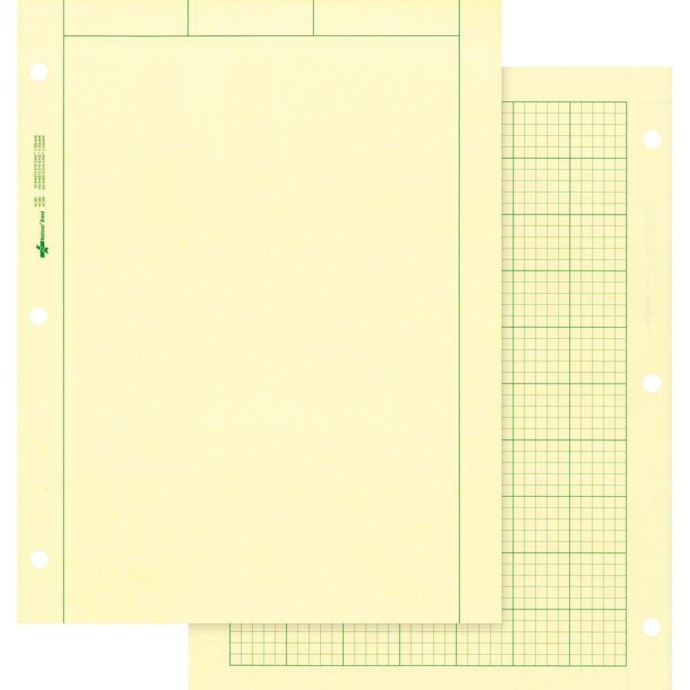 Rediform Computation Pads - Letter - 100 Sheets - Stapled/Glued - Letter - 8 1/2" x 11" - Green Paper - Subject - 100 / Pad. Picture 1