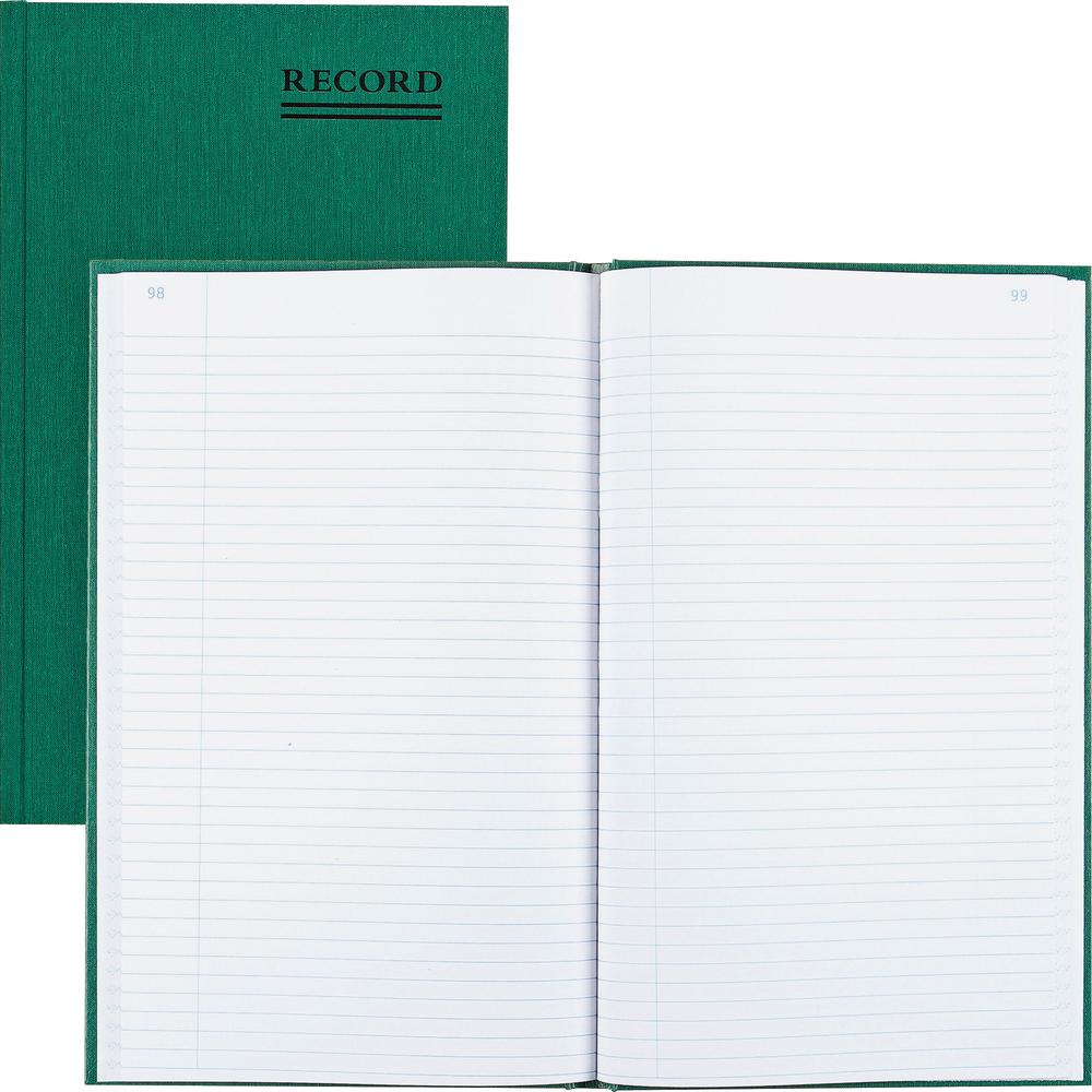 Rediform Emerald Series Account Book - 500 Sheet(s) - Gummed - 7 1/4" x 12 1/4" Sheet Size - Green - White Sheet(s) - Green Print Color - Green Cover - Recycled - 1 Each. The main picture.