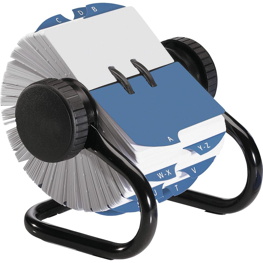 Rolodex Open Classic Rotary Files - 500 Card Capacity - For 2.25" x 4" Size Card - 24 A to Z Index Guide - Black. Picture 1
