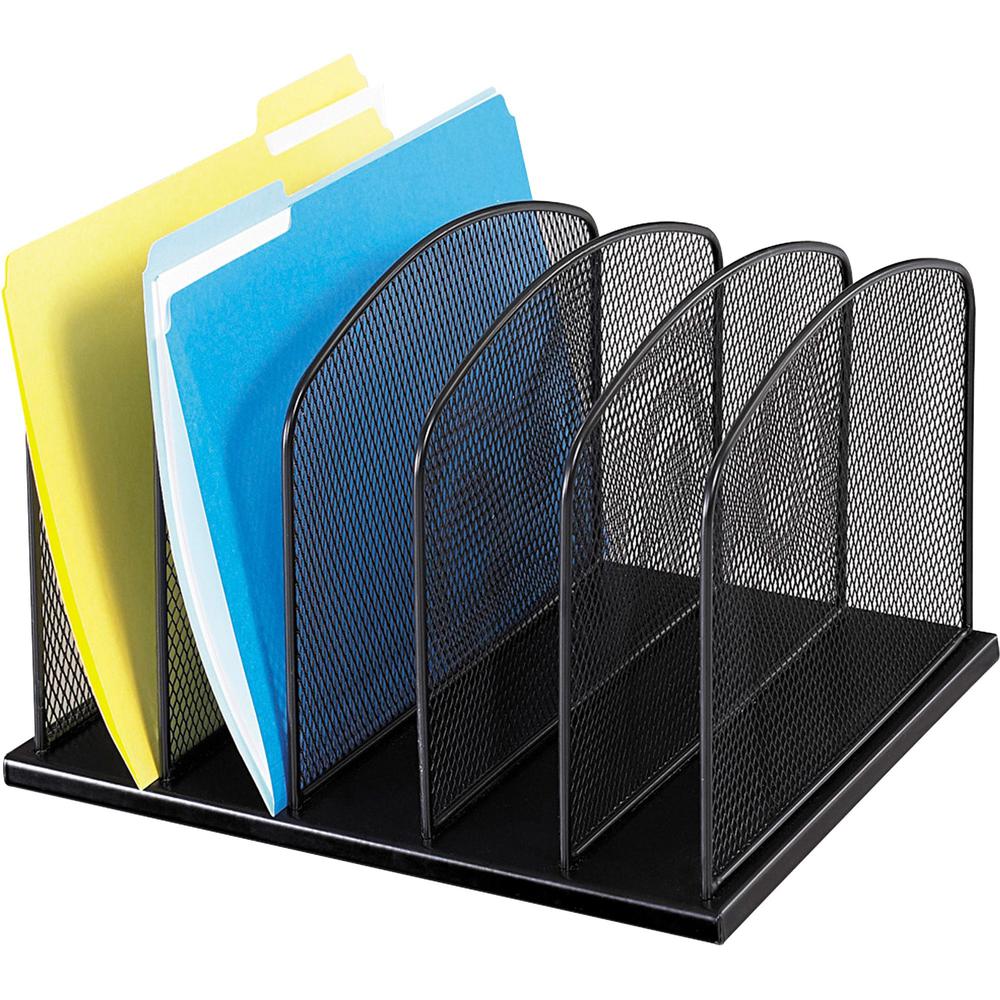 Safco Mesh Desk Organizers - 5 Compartment(s) - 2" - 8.3" Height x 12.5" Width x 11.3" Depth - Desktop - Steel - 1 Each. The main picture.