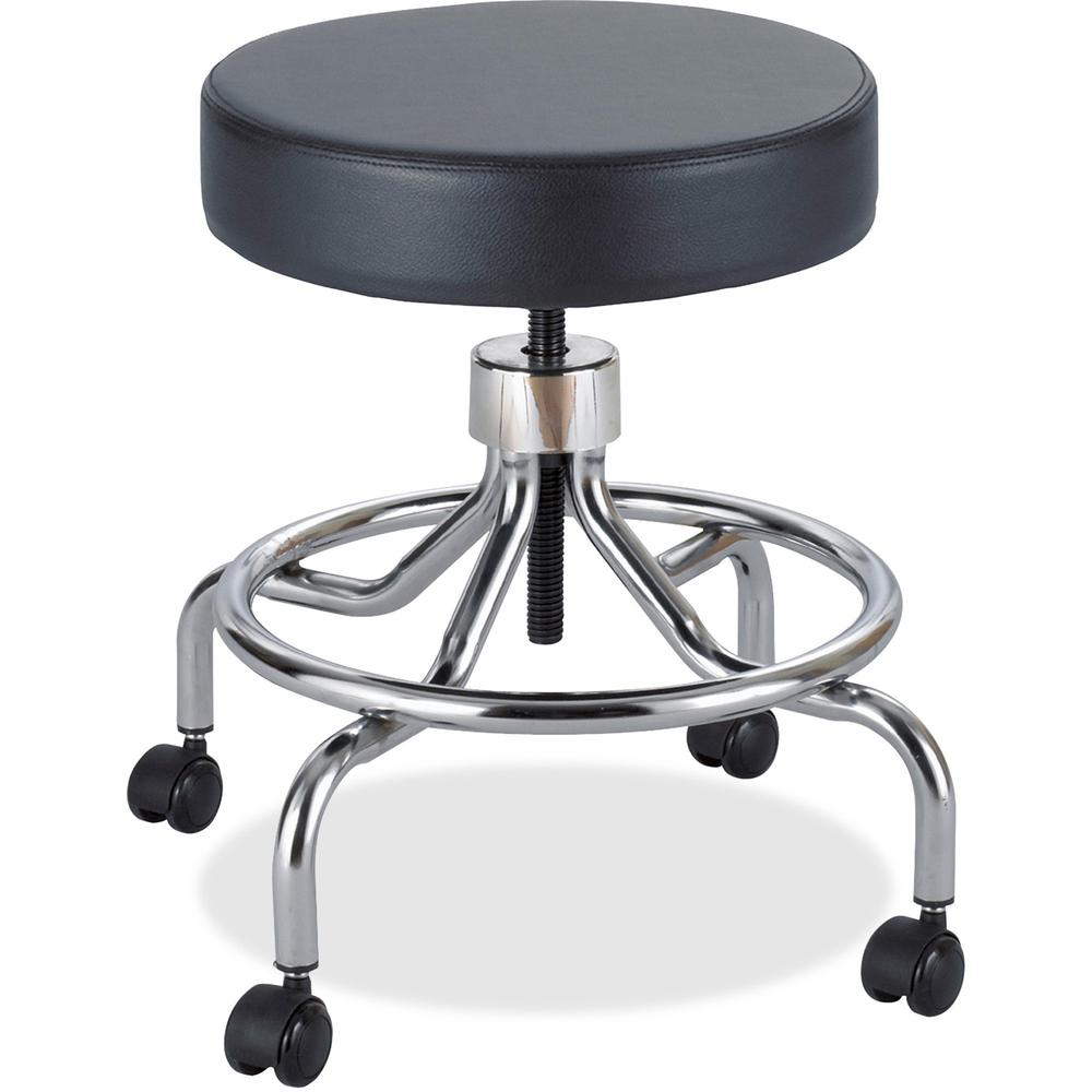 Safco Low Base Screw Lift Lab Stool - 250 lb Load Capacity25" - Black. Picture 1