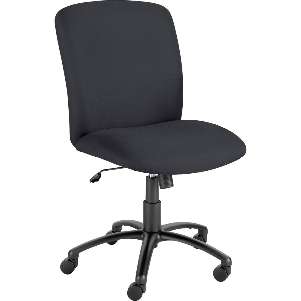 Safco Big & Tall Executive High-Back Chair - Black Foam, Polyester Seat - Polyester Back - Black Steel Frame - 5-star Base - Black - 1 Each. The main picture.