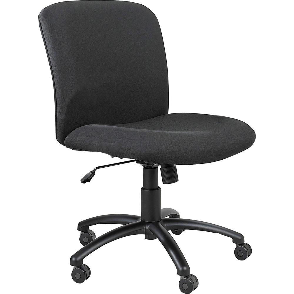 Safco Big & Tall Executive Mid-Back Chair - Black Foam, Polyester Seat - Black Frame - 5-star Base - Black - 1 Each. Picture 1