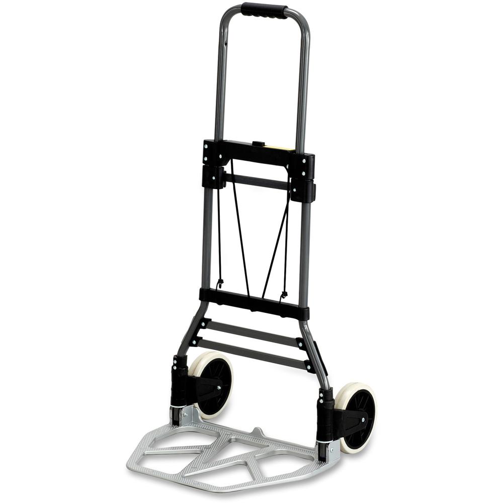 Safco Stow-Away Medium Hand Truck - Telescopic Handle - 275 lb Capacity - 2 Casters - 7" Caster Size - Aluminum - x 19.5" Width x 18" Depth x 39" Height - Aluminum Frame - Silver - 1 Each. The main picture.