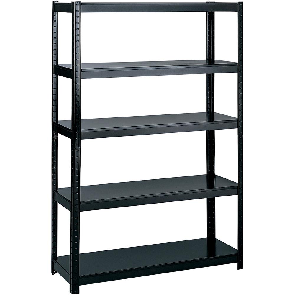Safco Boltless Steel Shelving - 48" x 18" x 72" - 5 x Shelf(ves) - 1000 lb Load Capacity - Black - Powder Coated - Steel - Assembly Required. Picture 1